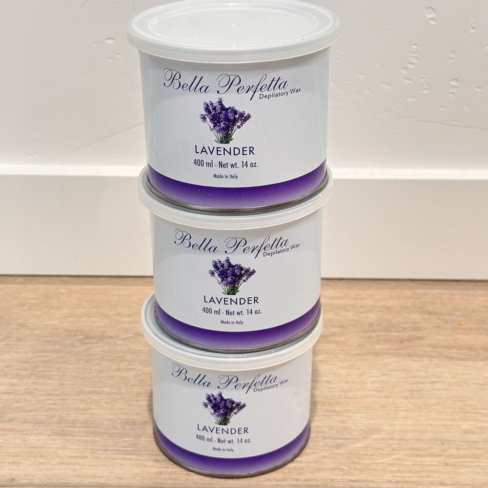 Lot 3 Bella Perfetta Depilatory Wax Lavender 400ml 14oz Professional Italy